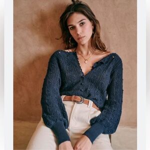 Sézane Artie- Navy Blue Women's Sweater